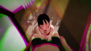 Азіатська подружка лиже член і отримує хороший мінет