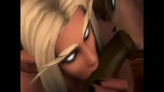 ���ాత్రి Elf మహిళలు మరియు Draenei మహిళా suck చేసే ఒక రకం తిమింగలం.